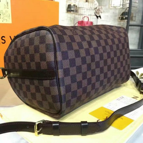 N41367 Speedy Bandouliere 30 Tote Bag Damier Ebene Canvas