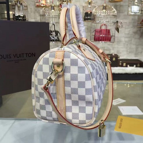 N41374 Speedy Bandouliere 25 Tote Bag Damier Azur Canvas