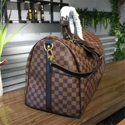 N41414 Keepall Bandouliere 55 Duffel Bag Damier Ebene Canvas