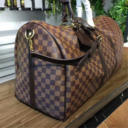 N41414 Keepall Bandouliere 55 Duffel Bag Damier Ebene Canvas