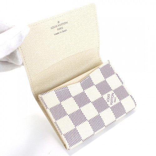 N61746 Business Card Holder Damier Azur Canvas